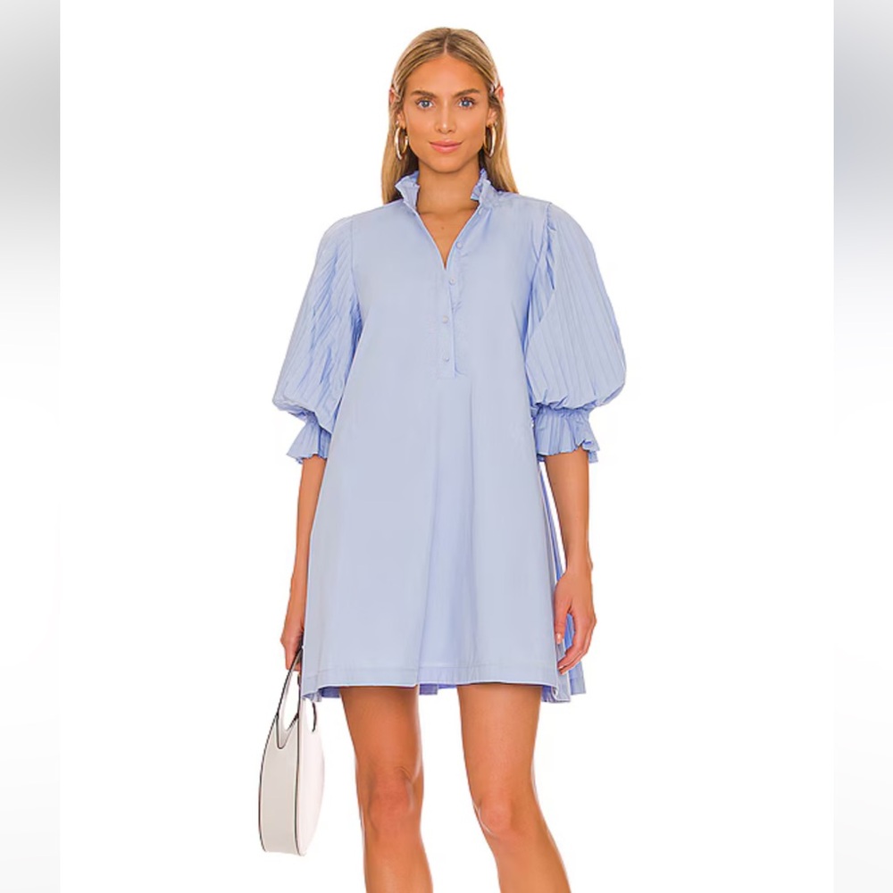 NWOT Sovere x Revolve Focus Pleat Smock Mini Dress in Powder Blue